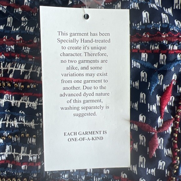 J.C. Swim by Just Class Womens Swim Cover Up Blue White Red Embroidered Size S/M - Picture 9 of 10